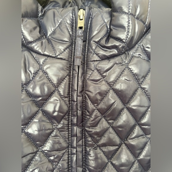 NWT Talbots LONG PRIMALOFT FILLED Quilted PUFFER VEST Navy Blue Shiny Size 1X - Picture 4 of 6
